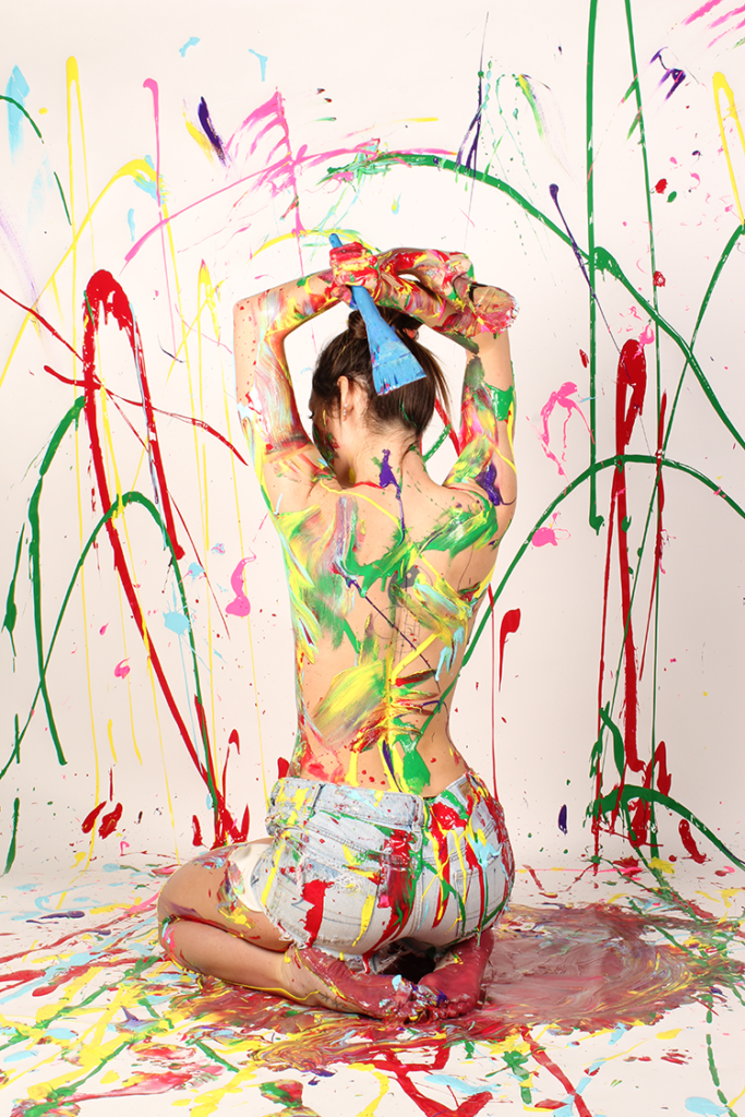 girl with paint
